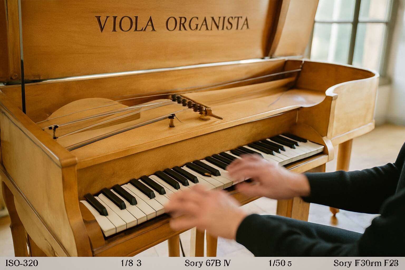 Upptäck viola organista, Leonardo da Vincis innovativa musikinstrument som kombinerar klaviatur med stråkklang - en teknisk mästerverk först realiserad på 2000-talet.
